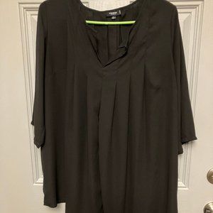 WOMEN'S PREMISE STUDIO BRAND BLACK SIZE 2XL POLYESTER BLOUSE WITH 3/4 SLEEVES